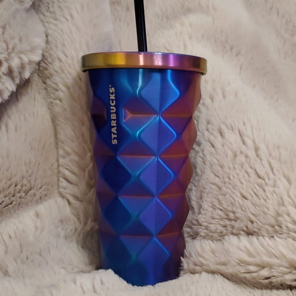 Rare Starbucks Iridescent Metal Stud Cold Cup